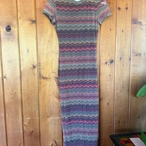 Vintage Cache Zigzag Maxi Pencil Dress